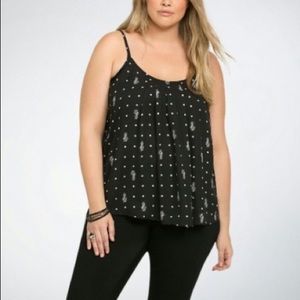 Torrid Pineapple/Polka Dot Georgette Tank SIZE 0